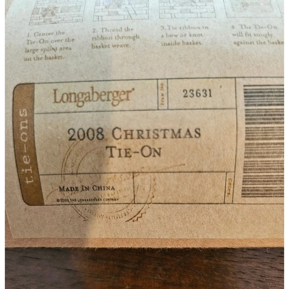 Longaberger 2008 Christmas Pewter Bow Holiday Basket Tie-On